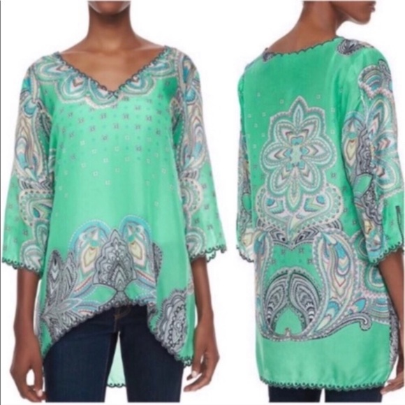 Johnny Was Tops - Johnny Was | Silk Scallop Edge Blouse